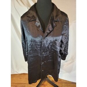Murano 100% Silk Black Size Large Mens Night Shirt